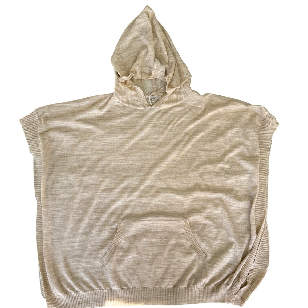 Women's LOFT Light Weight Sleeveless Hooded Poncho Sweater sz XS/S